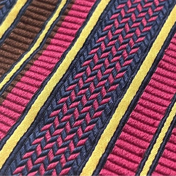 Versace Diagonal Stripe Silk Tie - Picture 4 of 7